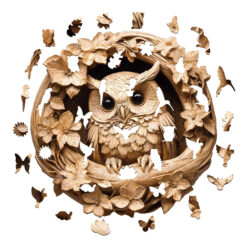 Alternative view of Wooden Jigsaw Puzzle – 3D owl-1