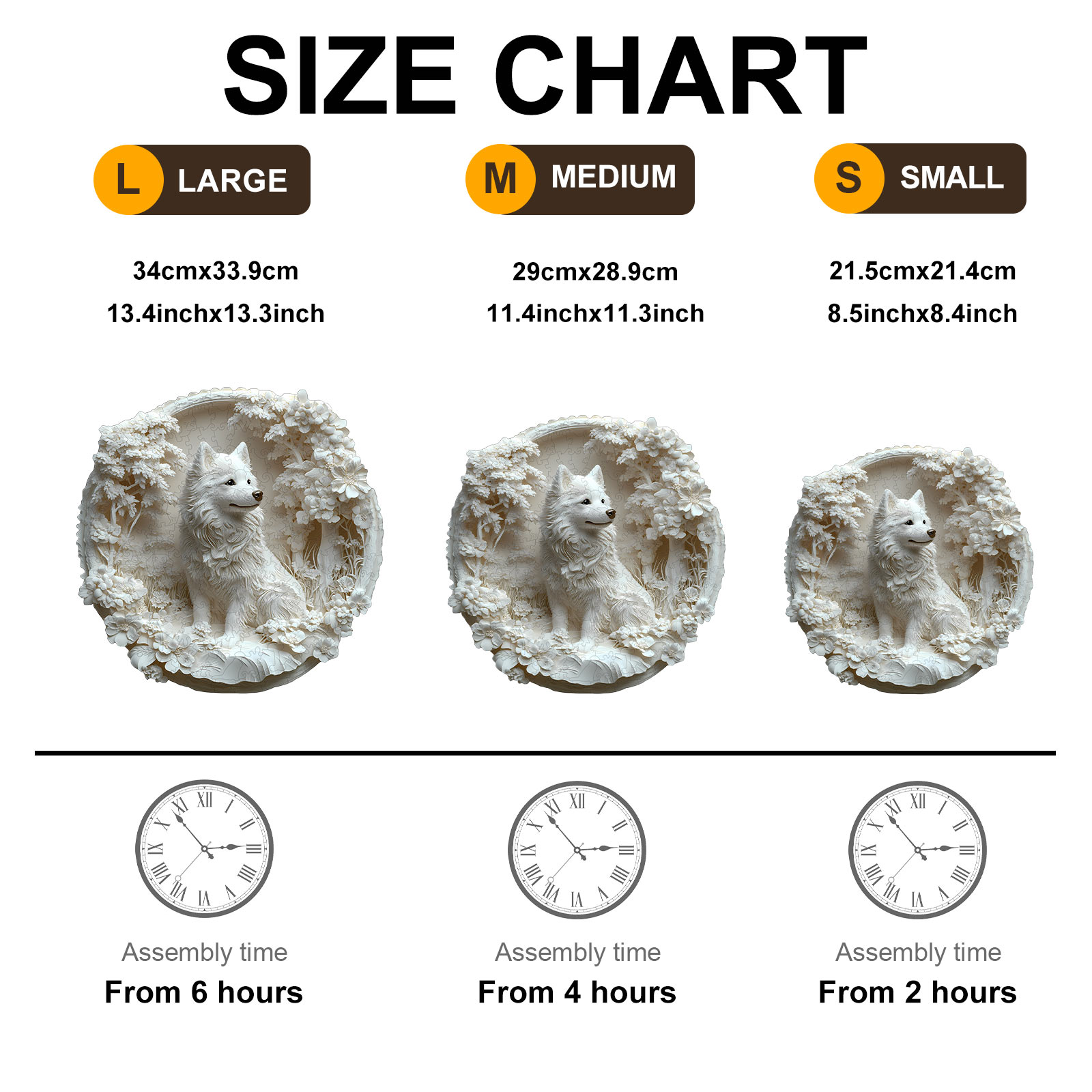 Wooden Jigsaw Puzzle –3d paper Samoyed - Image 7