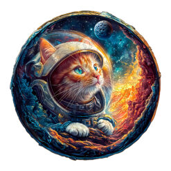 Wooden Jigsaw Puzzle – 3D Space Cat