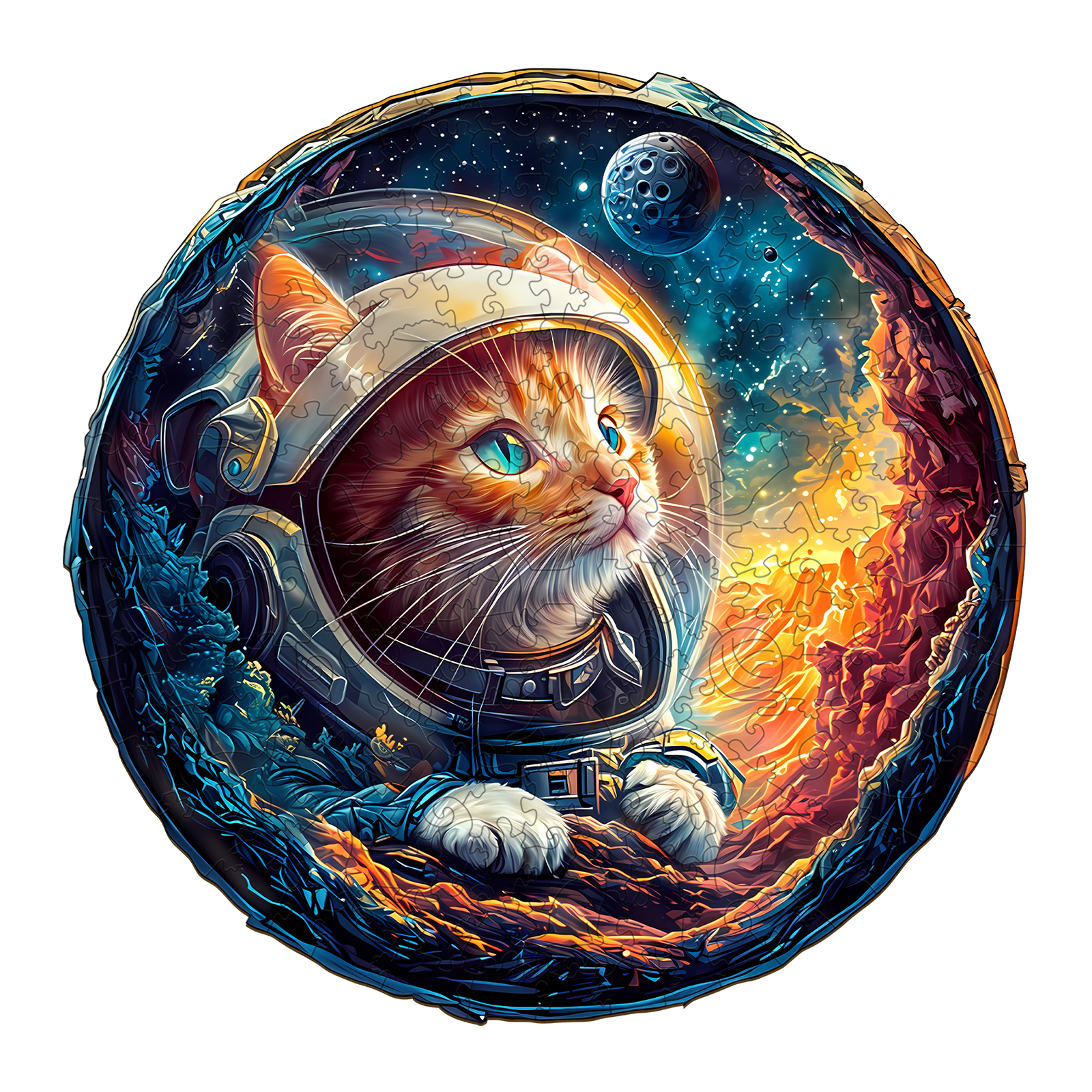 Wooden Jigsaw Puzzle – 3D Space Cat