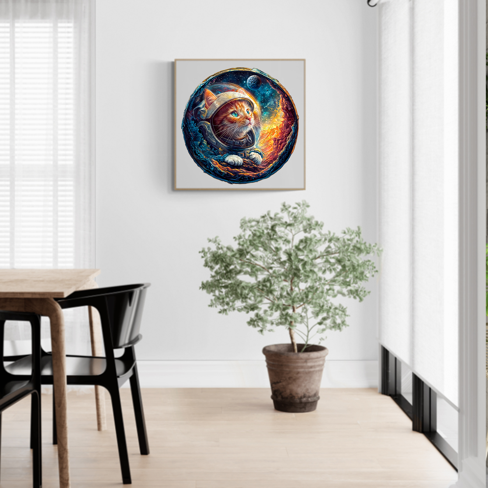 Wooden Jigsaw Puzzle – 3D Space Cat - Image 8