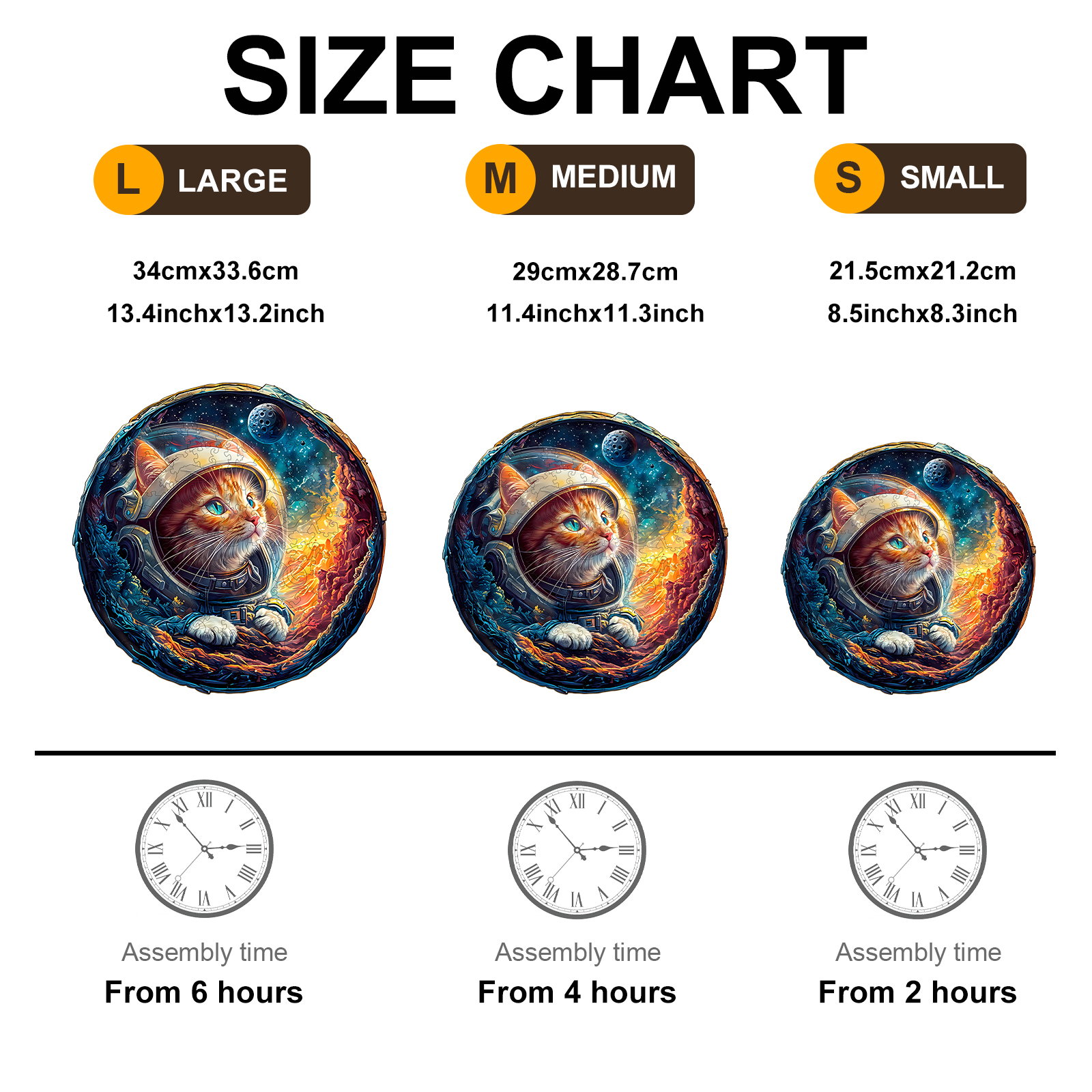 Wooden Jigsaw Puzzle – 3D Space Cat - Image 7