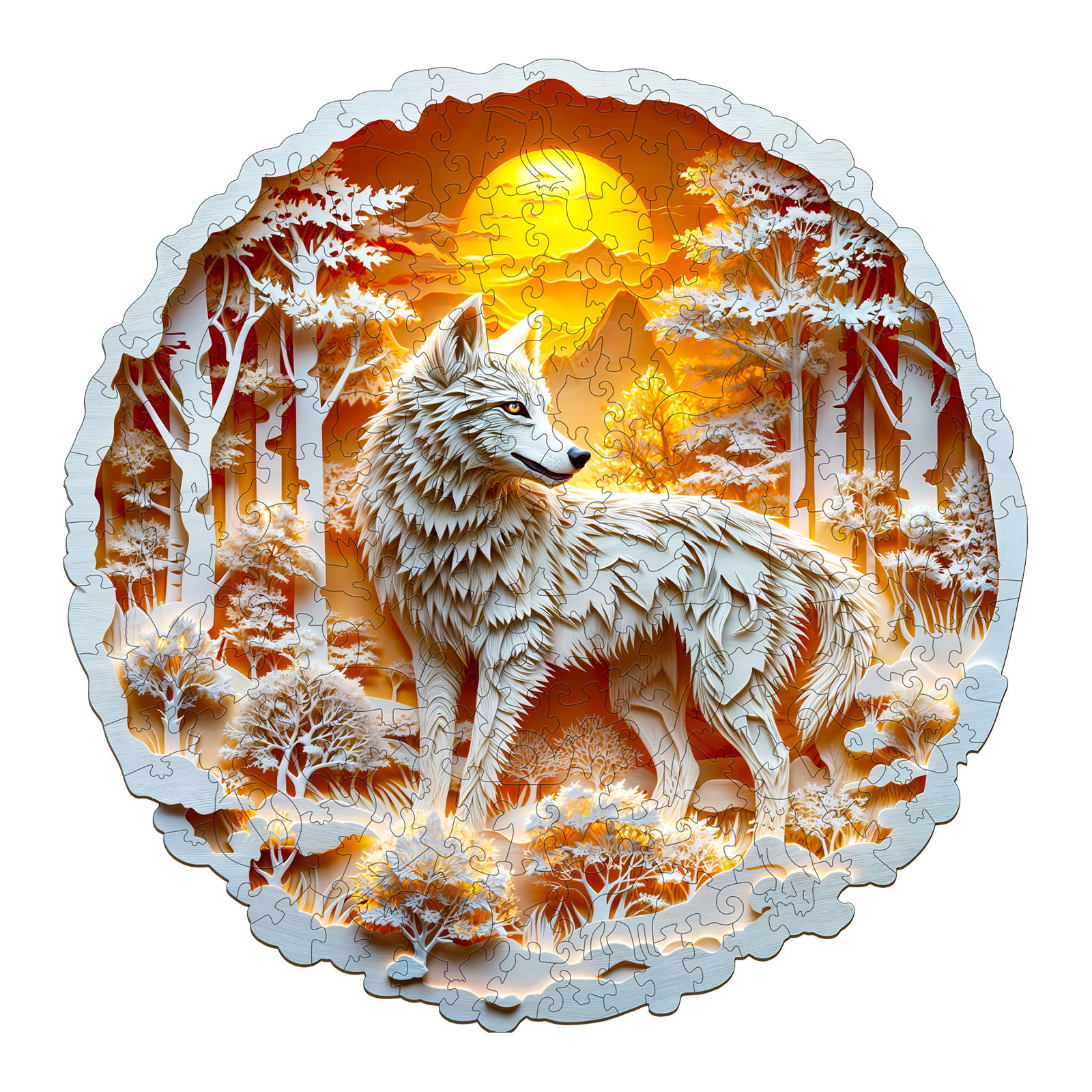 Wooden Jigsaw Puzzle – 3D Wolf-2
