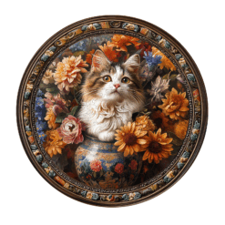Wooden Jigsaw Puzzle – Beautiful tricolor cat