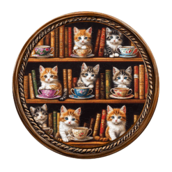 Wooden Jigsaw Puzzle – Cat coffee library