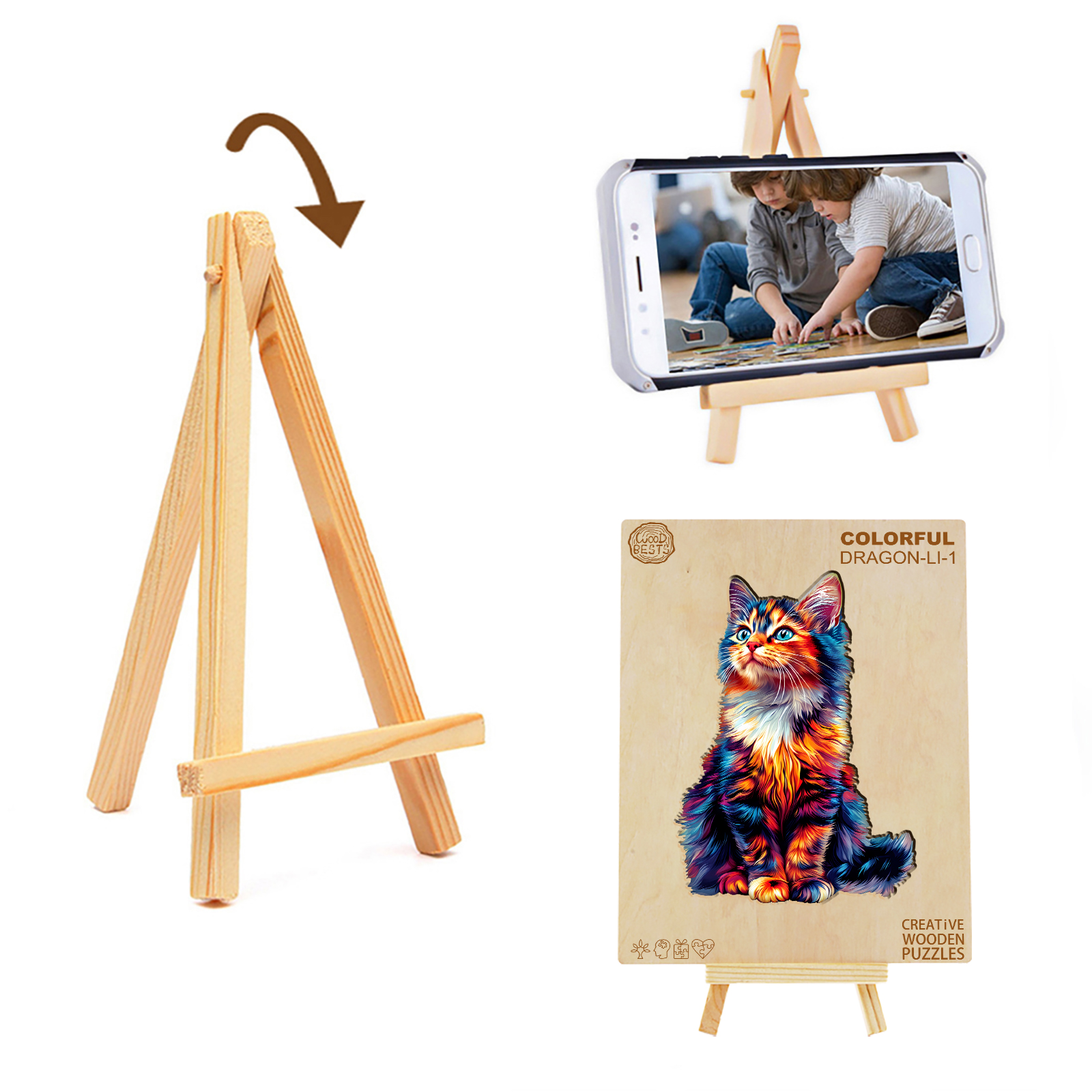 Wooden Jigsaw Puzzle – Colorful Dragon-Li-1 - Image 5