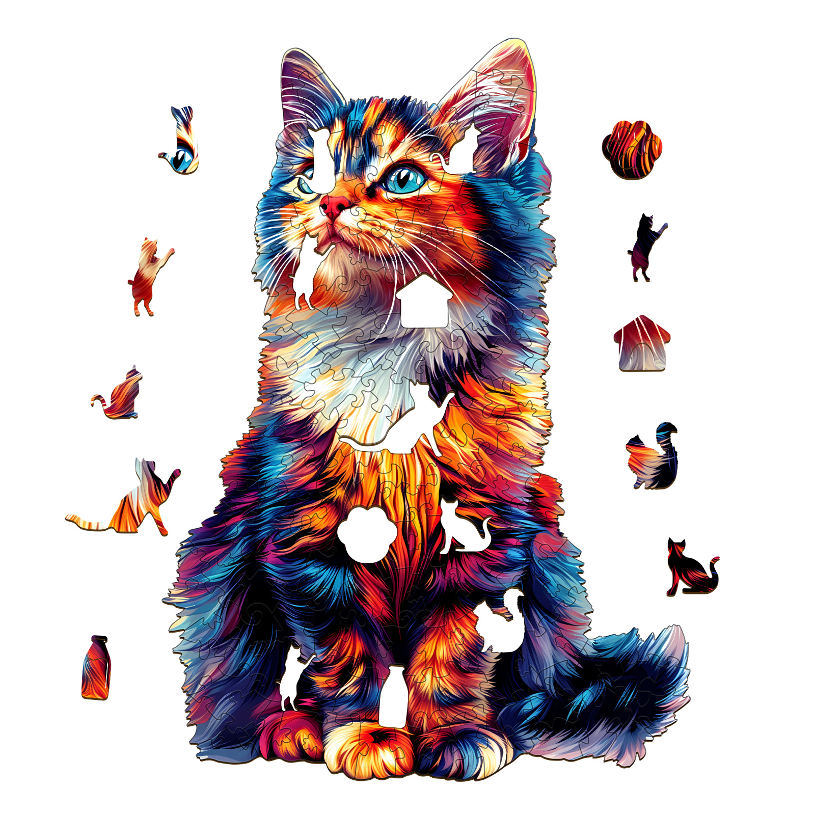 Wooden Jigsaw Puzzle – Colorful Dragon-Li-1 - Image 2