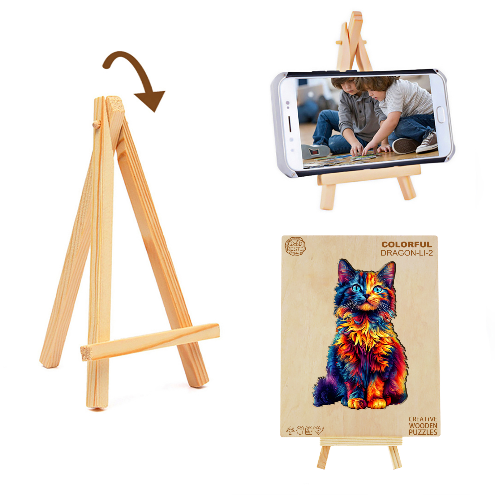 Wooden Jigsaw Puzzle – Colorful Dragon-Li-2 - Image 4