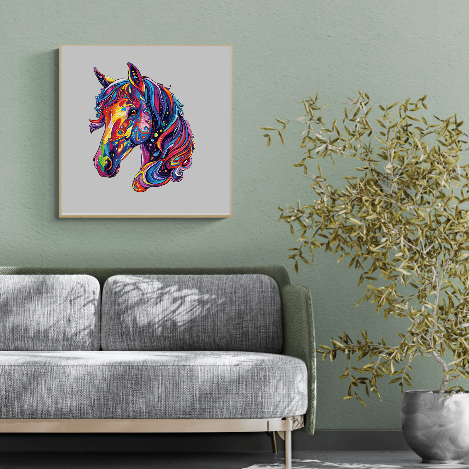 Wooden Jigsaw Puzzle – colorful horse - Image 8
