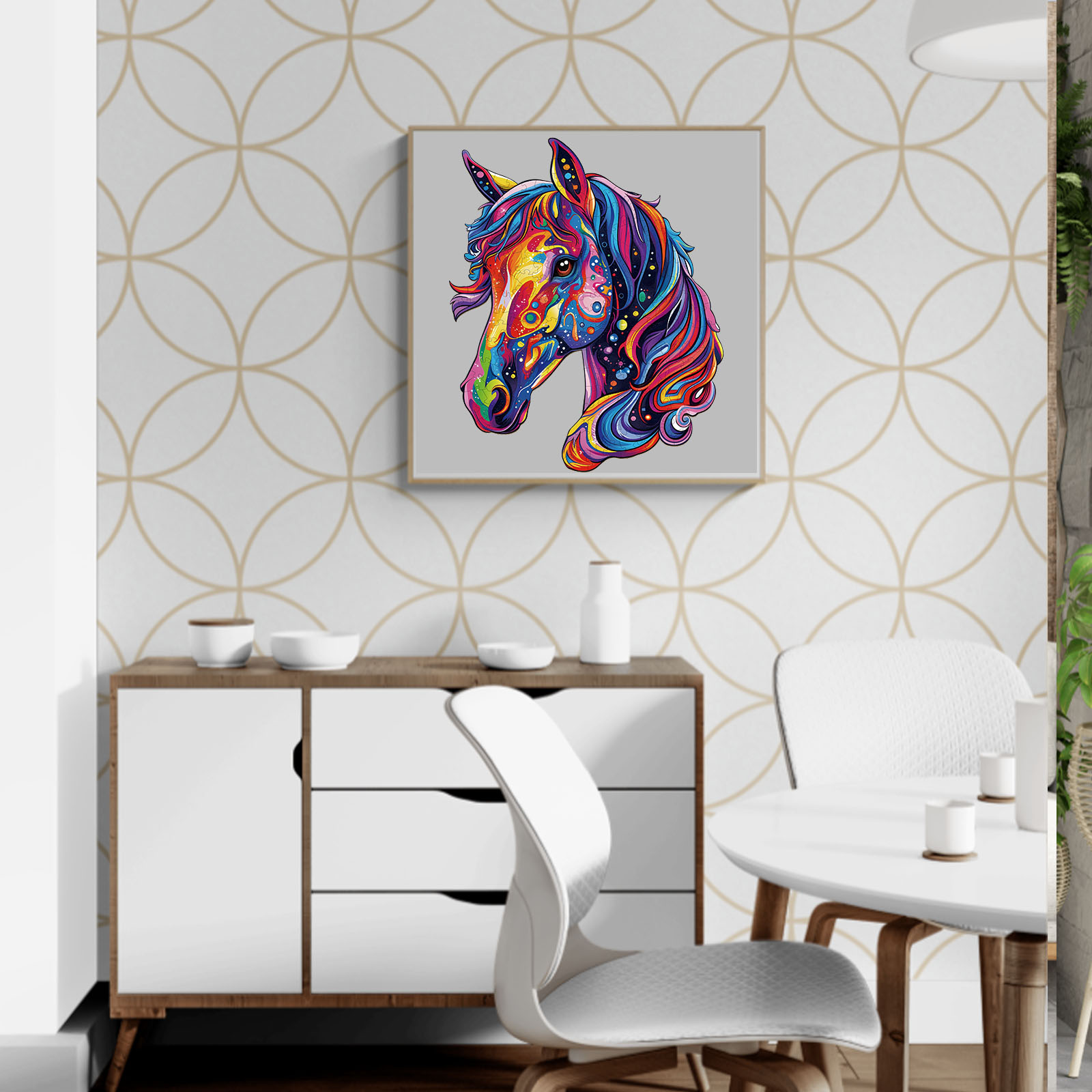 Wooden Jigsaw Puzzle – colorful horse - Image 7