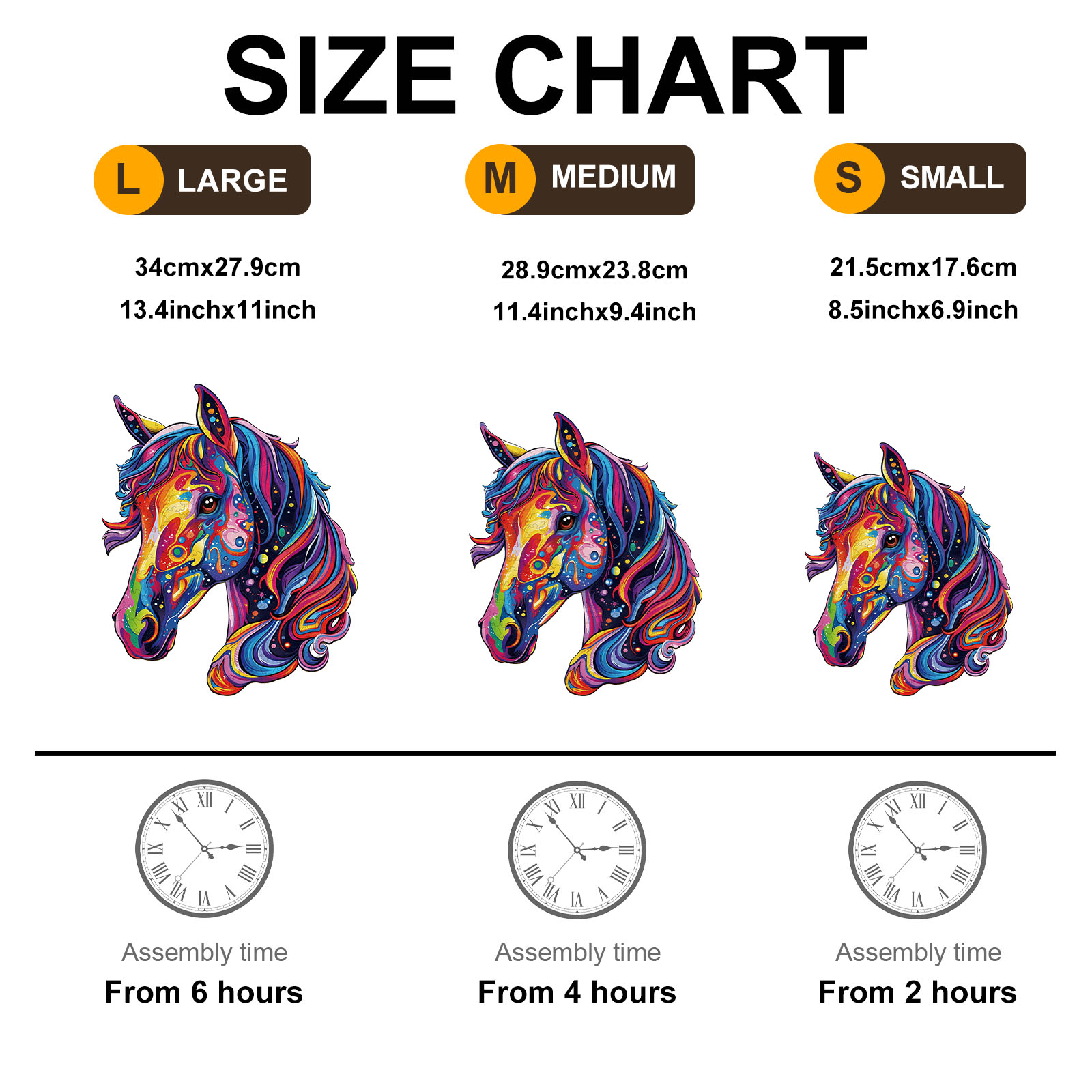 Wooden Jigsaw Puzzle – colorful horse - Image 6