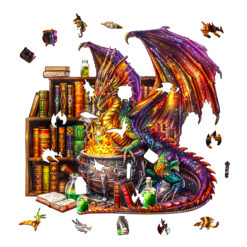 Alternative view of Wooden Jigsaw Puzzle – dragon magic potion