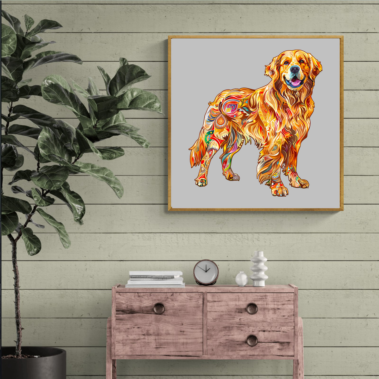 Wooden Jigsaw Puzzle – Handsome golden retriever - Image 8
