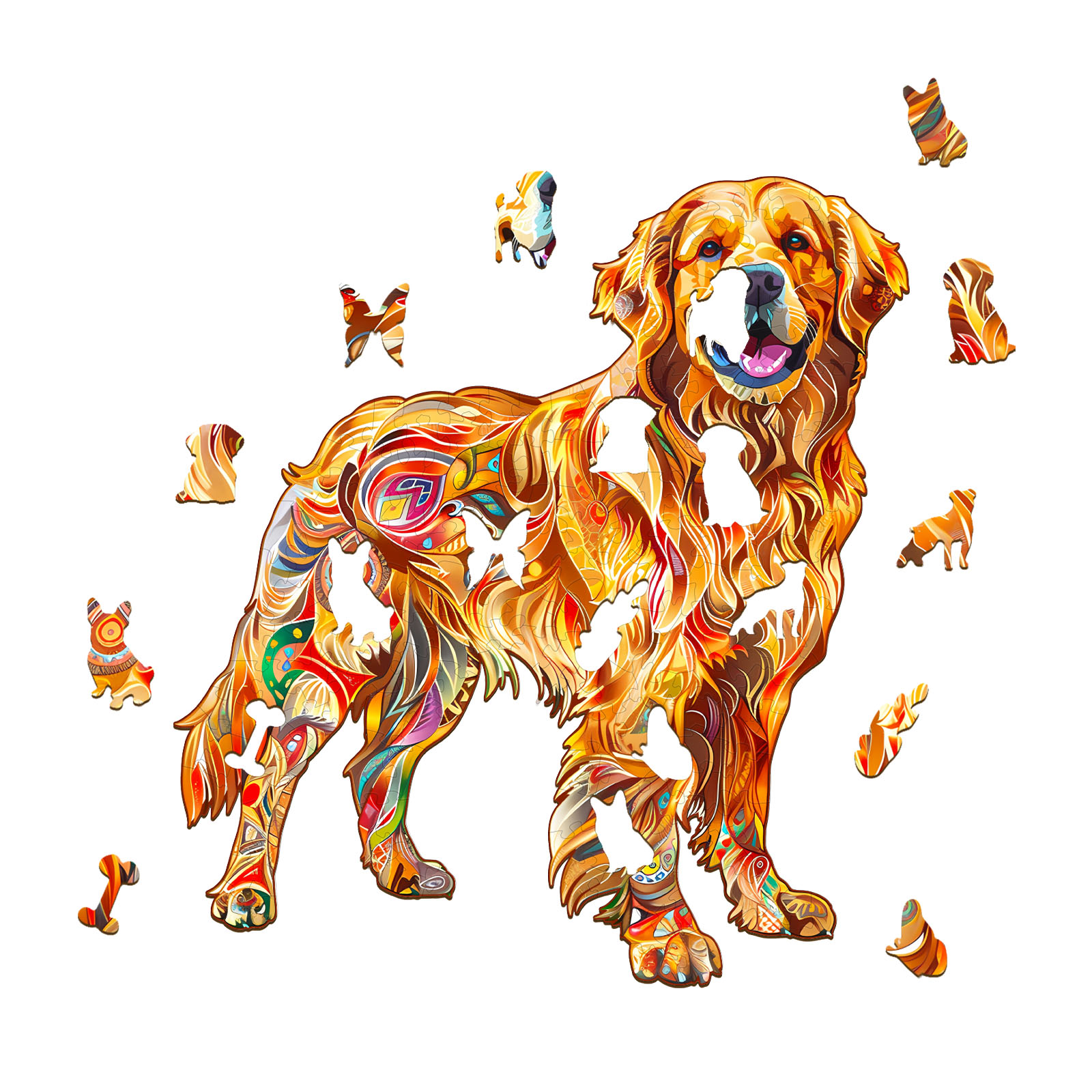 Wooden Jigsaw Puzzle – Handsome golden retriever - Image 2