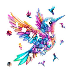 Alternative view of Wooden Jigsaw Puzzle – Jewel hummingbird