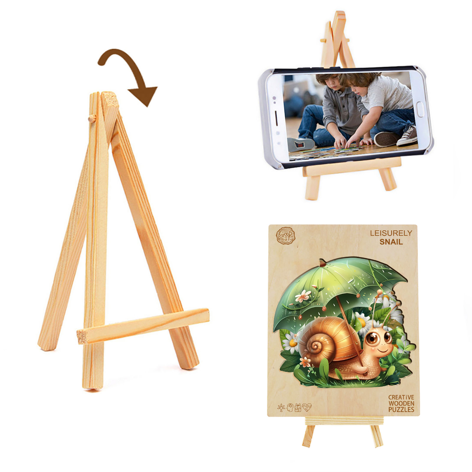 Wooden Jigsaw Puzzle – Leisurely snail - Image 4