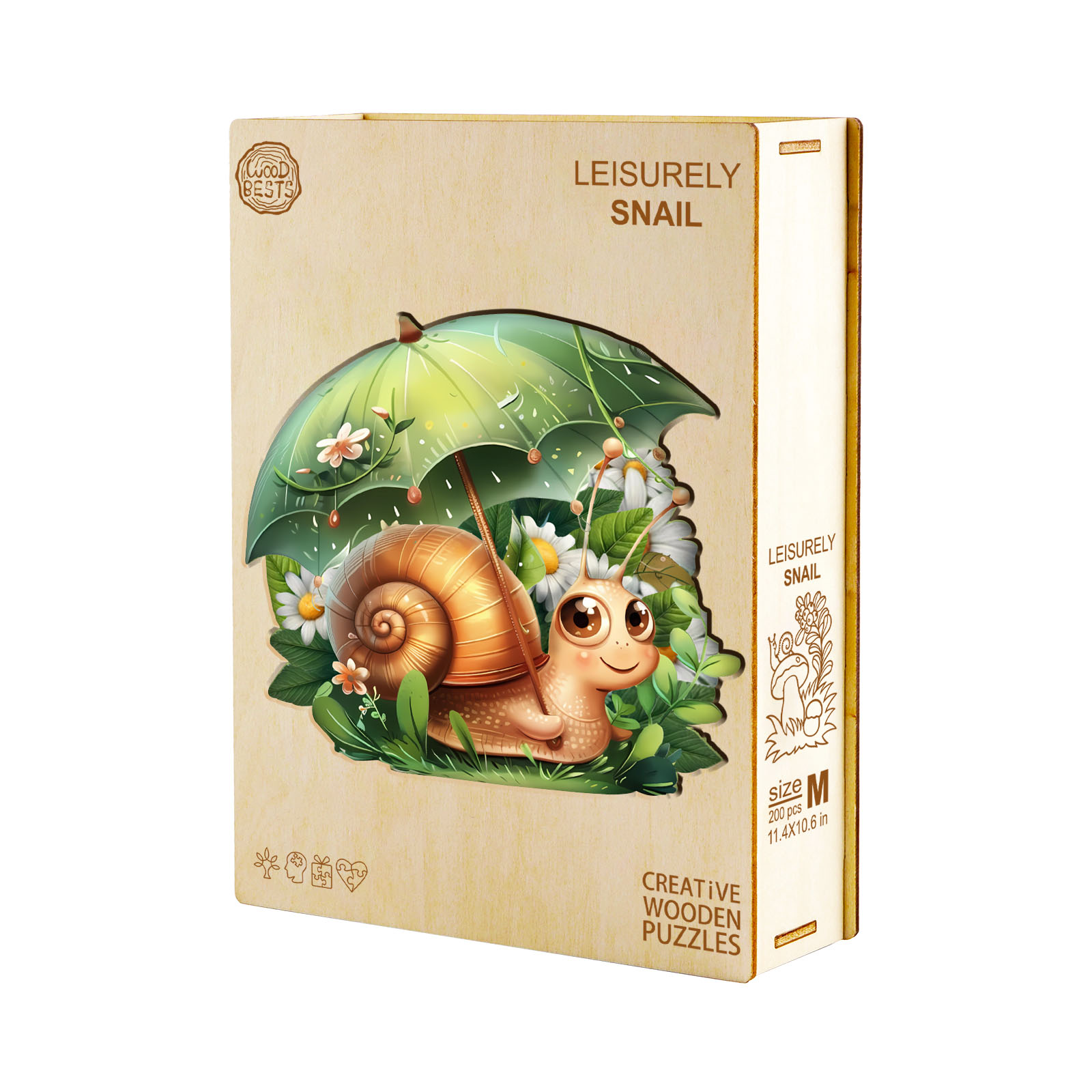 Wooden Jigsaw Puzzle – Leisurely snail - Image 3