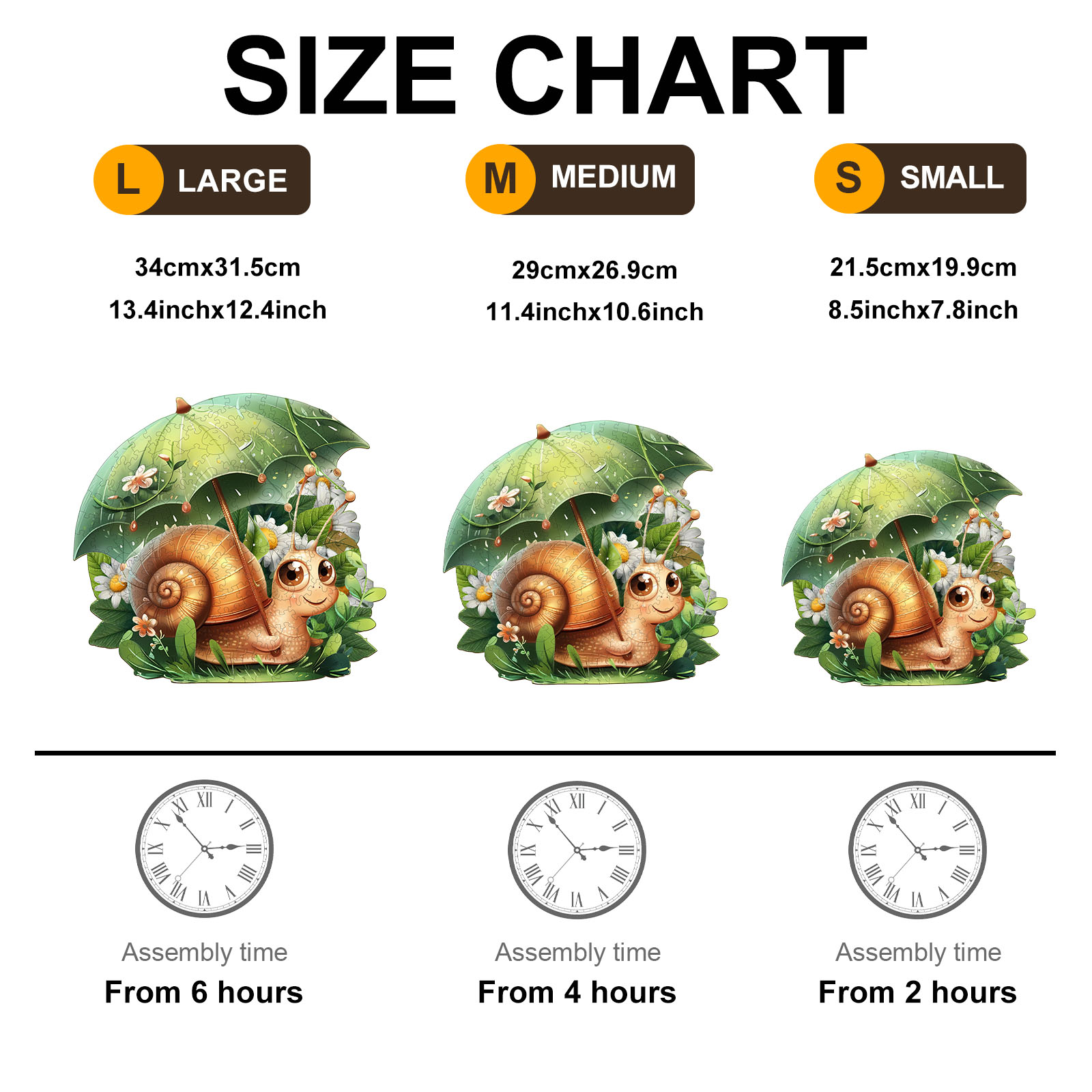 Wooden Jigsaw Puzzle – Leisurely snail - Image 6