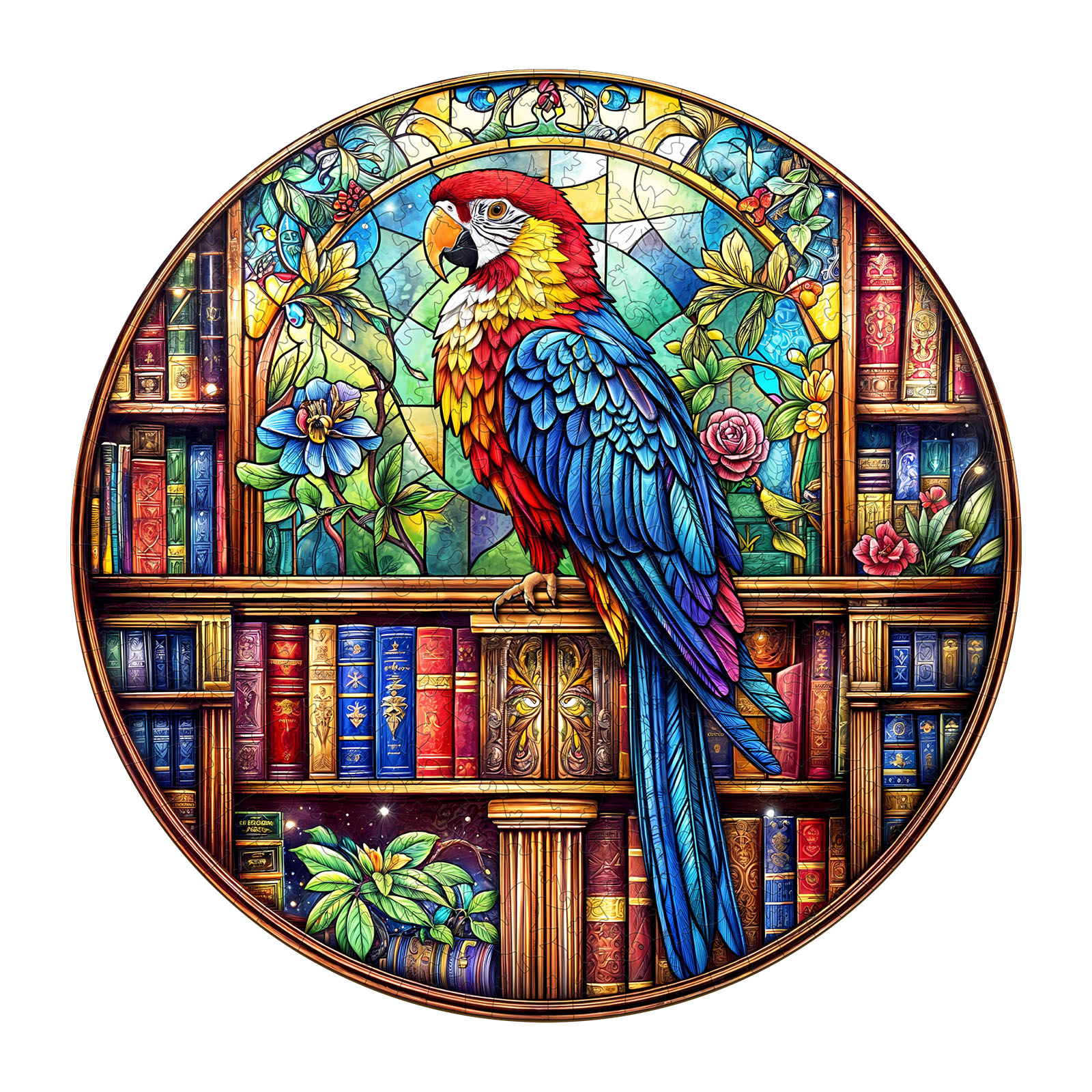 Wooden Jigsaw Puzzle – library parrot