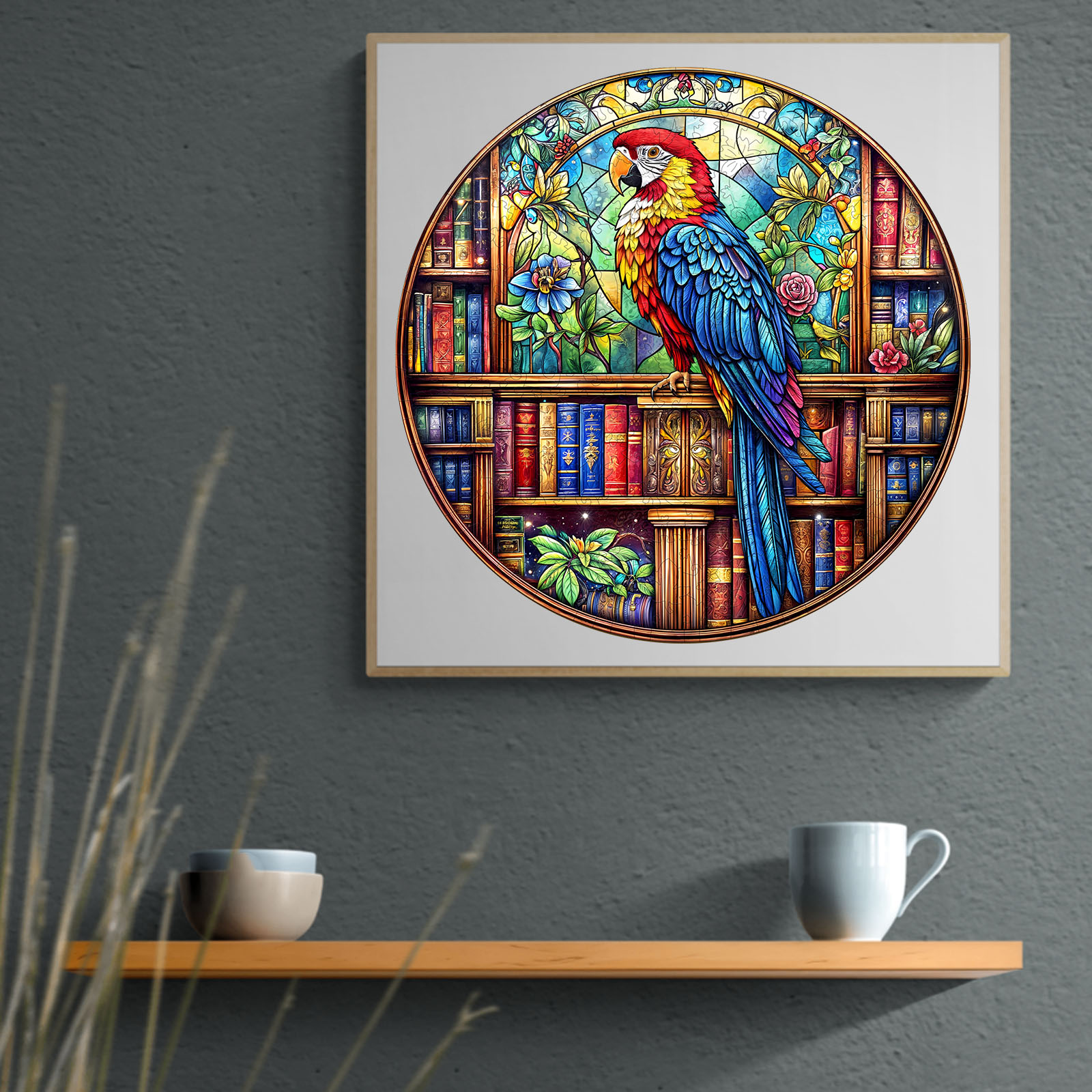 Wooden Jigsaw Puzzle – library parrot - Image 8