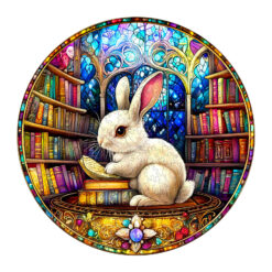 Wooden Jigsaw Puzzle – Library Rabbit