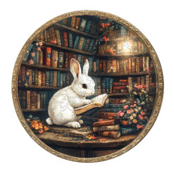 Wooden Jigsaw Puzzle – Magic Library rabbit