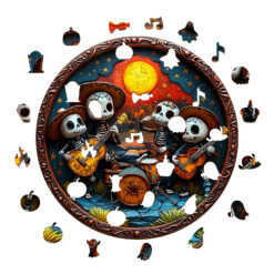 Alternative view of Wooden Jigsaw Puzzle –Mexican bands