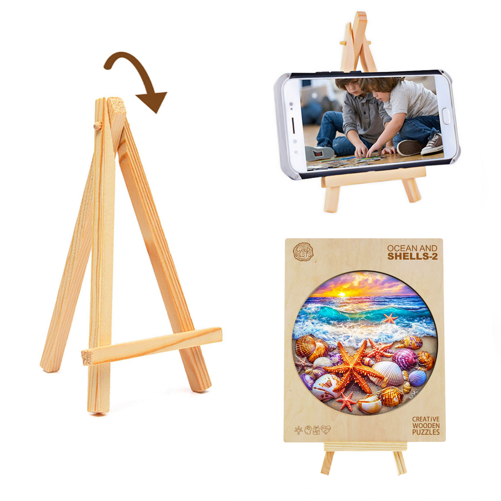 Wooden Jigsaw Puzzle – ocean and shells-2 - Image 4