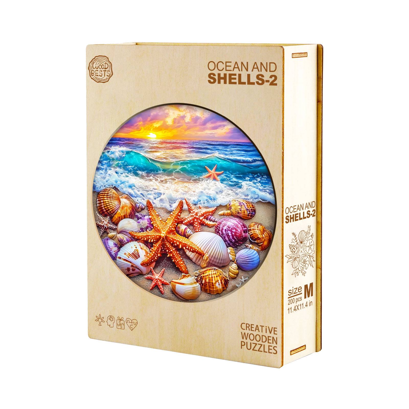Wooden Jigsaw Puzzle – ocean and shells-2 - Image 3