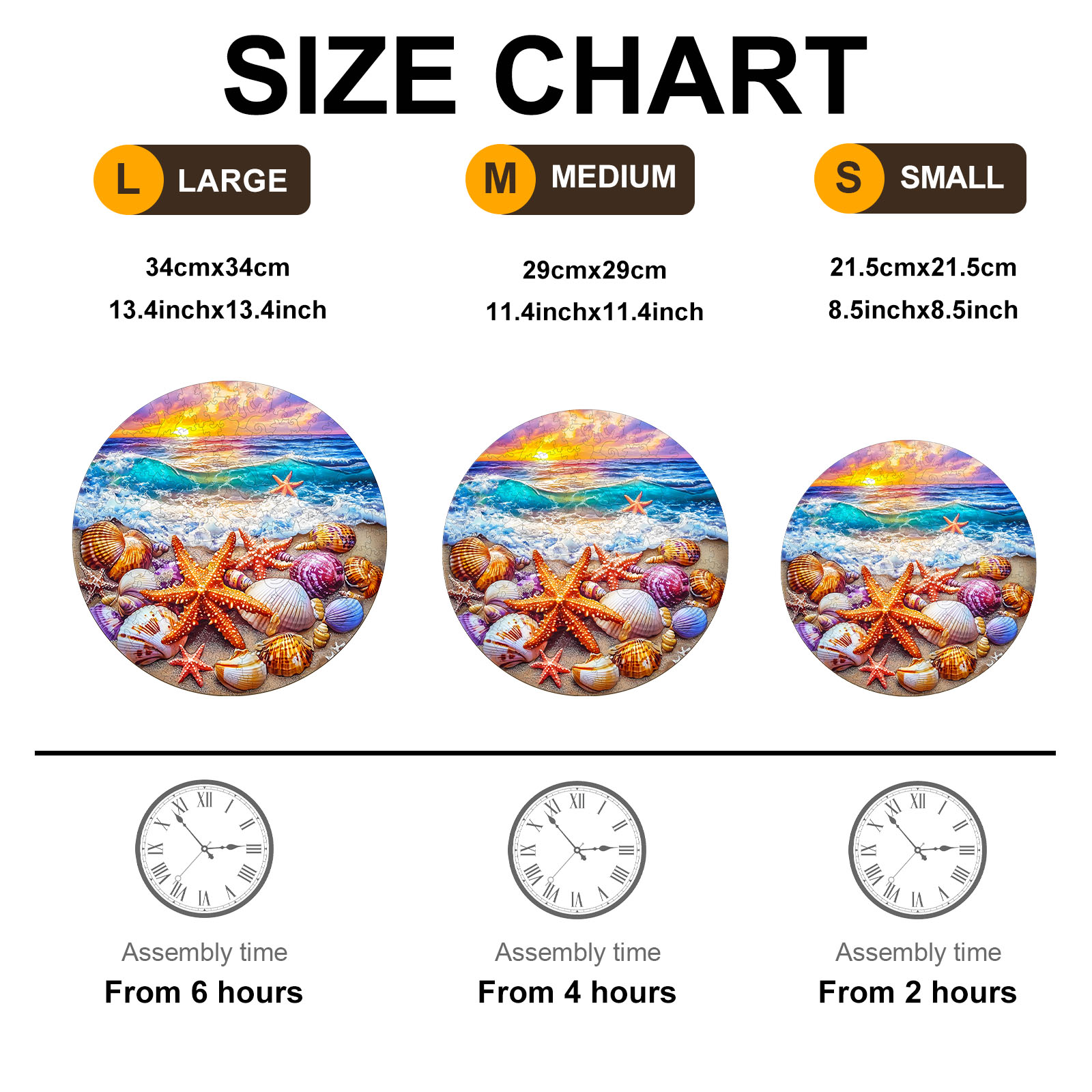 Wooden Jigsaw Puzzle – ocean and shells-2 - Image 6