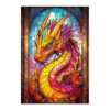 Wooden Jigsaw Puzzle – Stained glass dragon