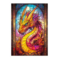 Wooden Jigsaw Puzzle – Stained glass dragon