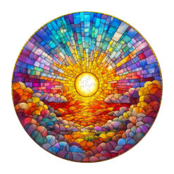 Wooden Jigsaw Puzzle –stained glass rainbow
