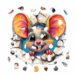 Alternative view of Wooden Jigsaw Puzzle – wall rat-1