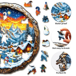 Alternative view of Wooden Jigsaw Puzzle – 3D Christmas Town 2