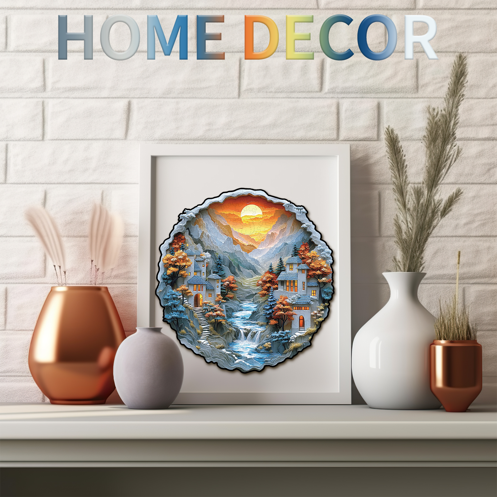 Wooden Jigsaw Puzzle –3D Mountain Stream Cottage - Image 7