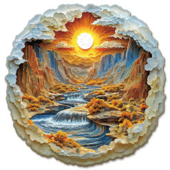 Wooden Jigsaw Puzzle – 3D Rivers and Mountains