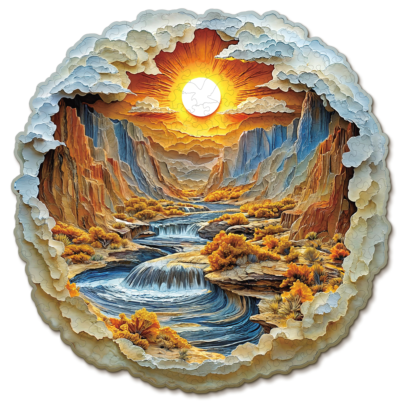 Wooden Jigsaw Puzzle – 3D Rivers and Mountains