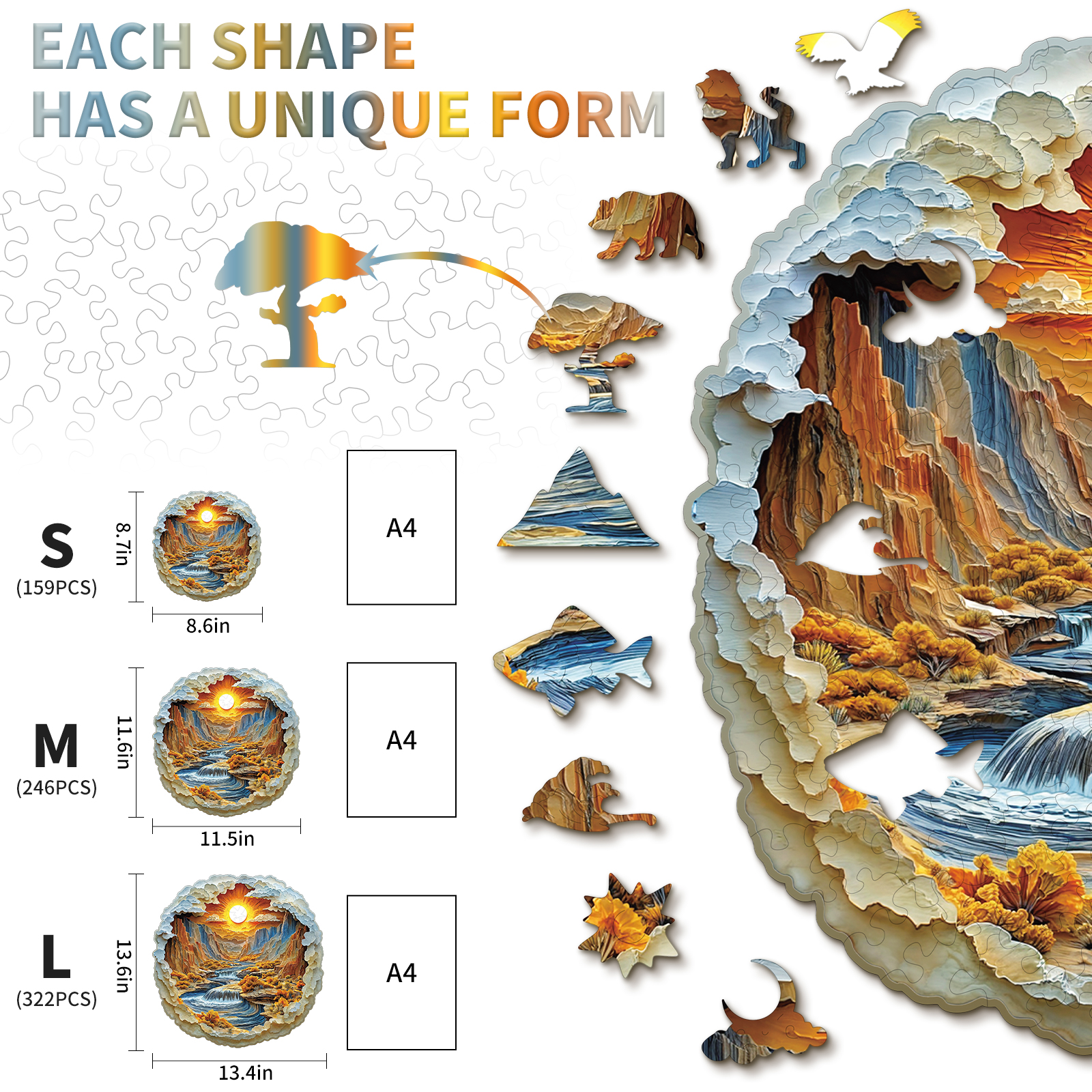 Wooden Jigsaw Puzzle – 3D Rivers and Mountains - Image 5