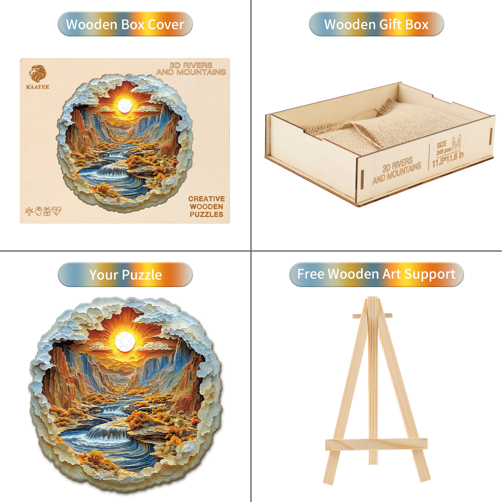 Wooden Jigsaw Puzzle – 3D Rivers and Mountains - Image 3