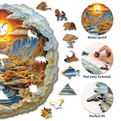 Alternative view of Wooden Jigsaw Puzzle – 3D Rivers and Mountains