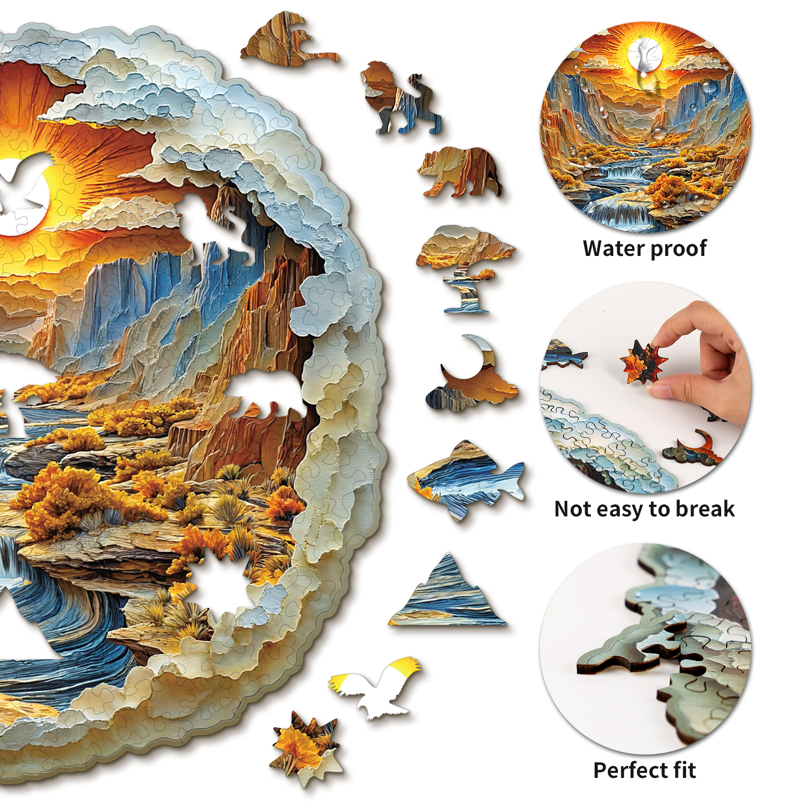 Wooden Jigsaw Puzzle – 3D Rivers and Mountains - Image 2