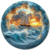Wooden Jigsaw Puzzle – A sailboat in stormy seas