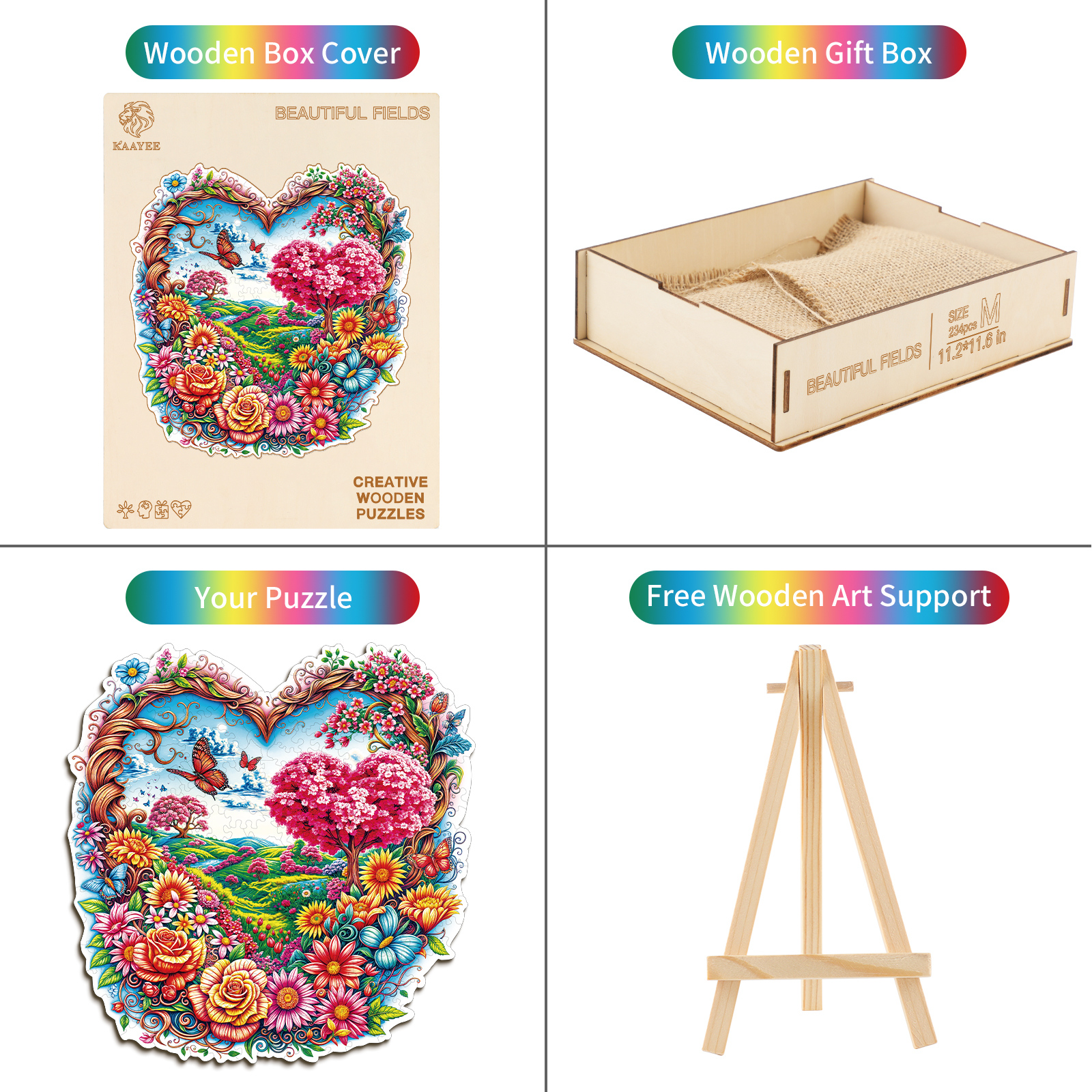 Wooden Jigsaw Puzzle – Beautiful Fields - Image 3