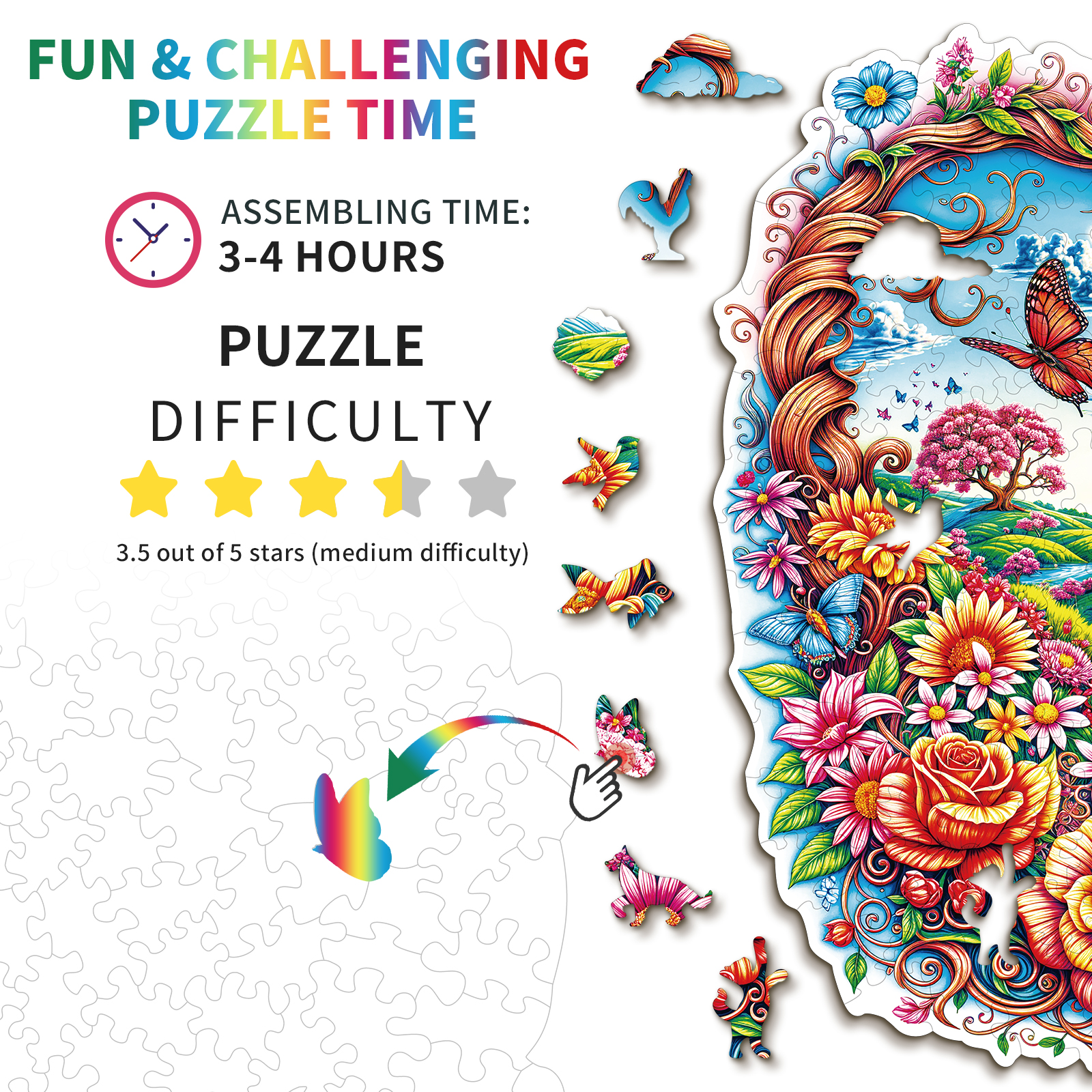 Wooden Jigsaw Puzzle – Beautiful Fields - Image 4