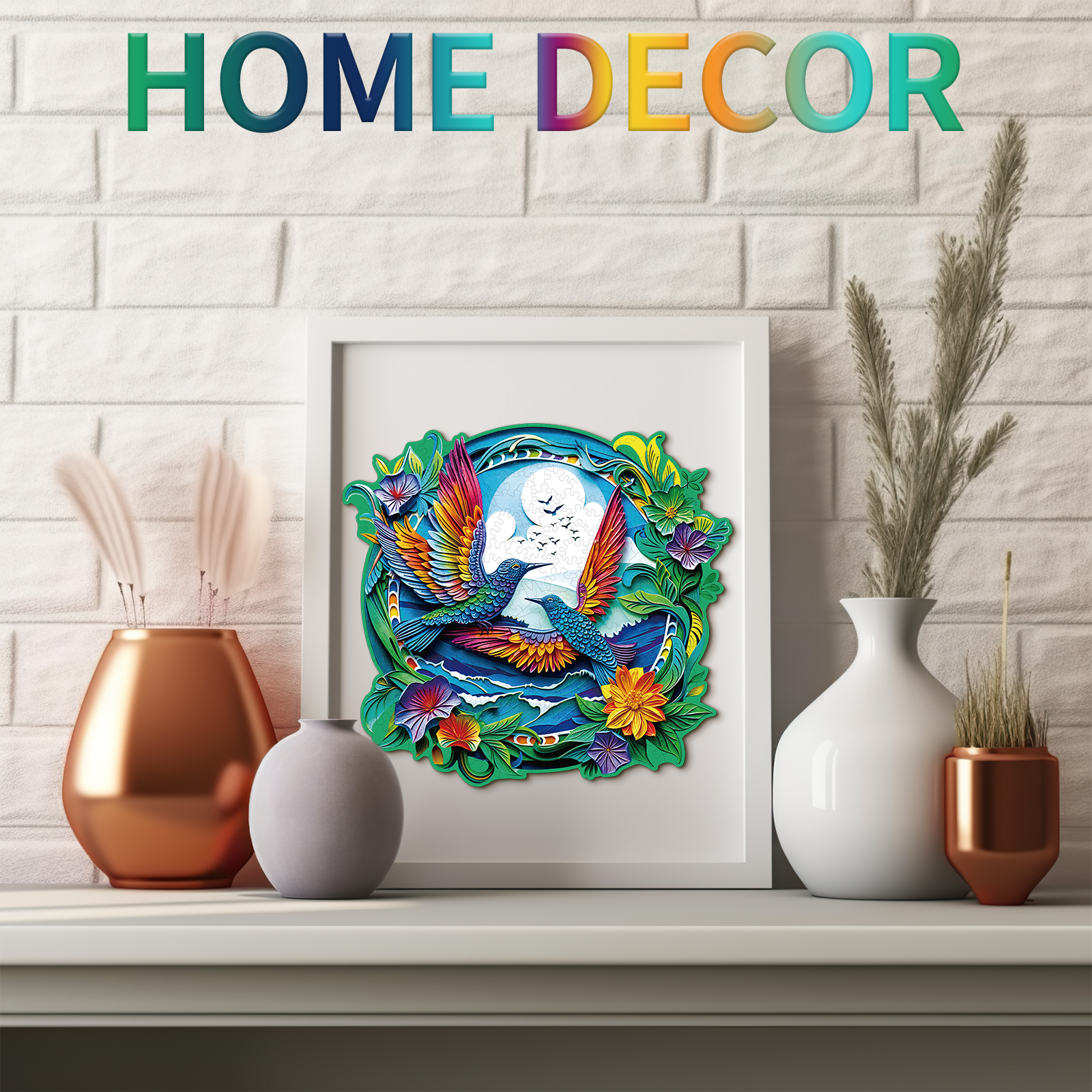 Wooden Jigsaw Puzzle – Beautiful hummingbird - Image 7