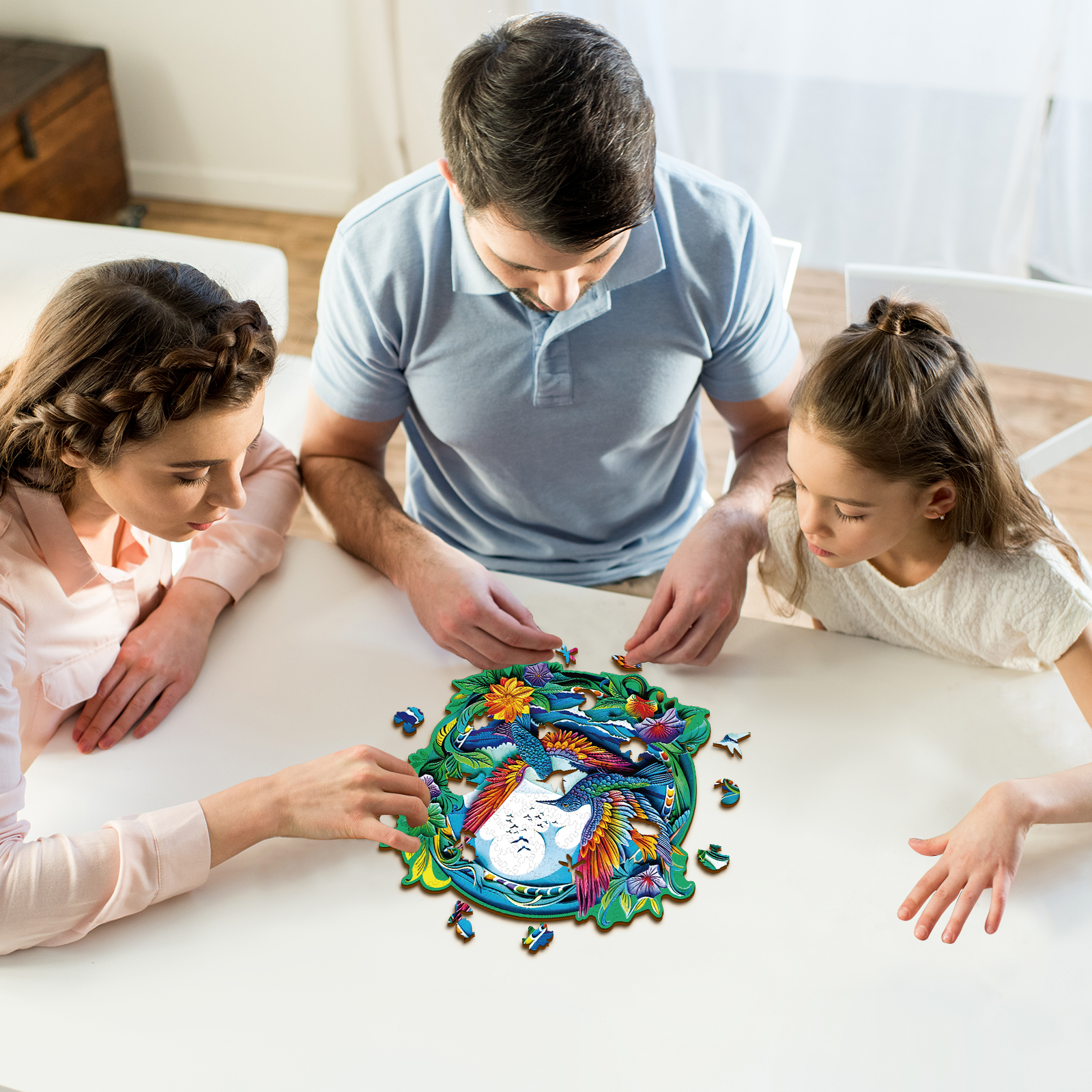 Wooden Jigsaw Puzzle – Beautiful hummingbird - Image 6