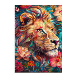 Wooden Jigsaw Puzzle – Blossom-Kissed Lion-2