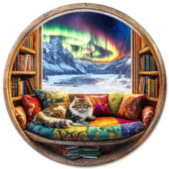 Wooden Jigsaw Puzzle –Cat and Bookstore