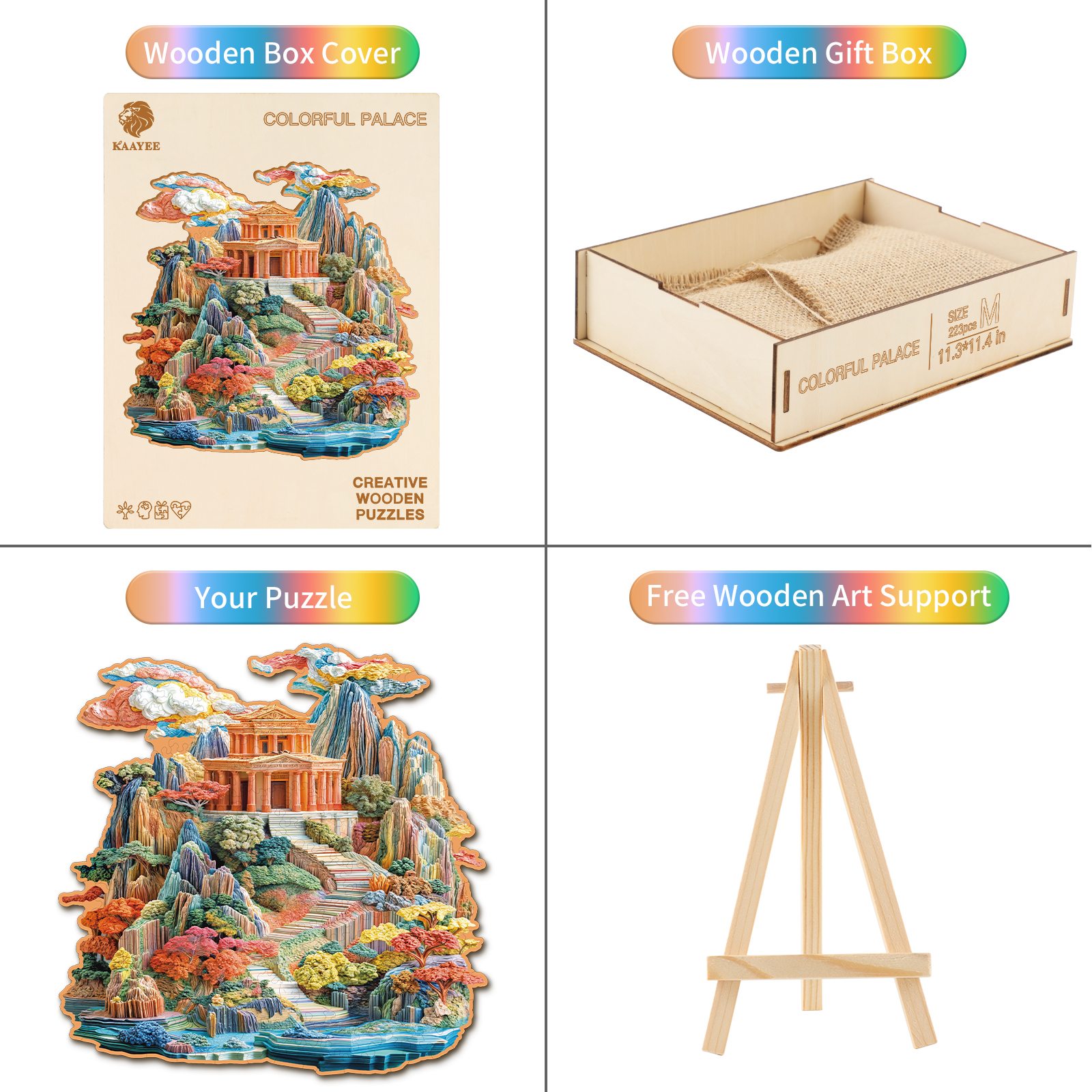 Wooden Jigsaw Puzzle – Colorful Palace - Image 3
